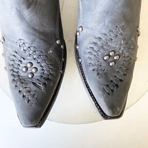 Lane Cossette Embellished dark Gray Heeled Boots - Picture 6 of 9